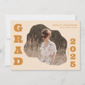 Invitation Typographie Jaune moderne rétro 2 Diplôme Photo (Devant)