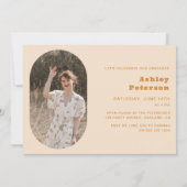 Invitation Typographie Jaune moderne rétro 2 Diplôme Photo (Dos)