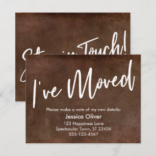 Invitation Typographie « Je suis déménagé » Annonce Grunge Br