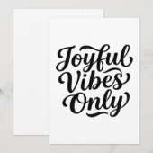 Invitation Typographie Joyeuses Vibrations (Devant / Derrière)