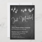 Invitation Typographie "Juste Mariés" Lumières Edison Tableau (Devant)