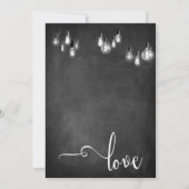 Invitation Typographie "Juste Mariés" Lumières Edison Tableau (Dos)