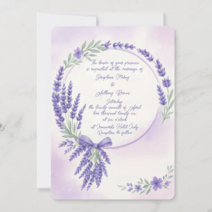Invitation Typographie Lavande moderne Mariage de couronne In