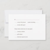 Invitation Typographie lilas gris acier chic réponse de maria (Dos)