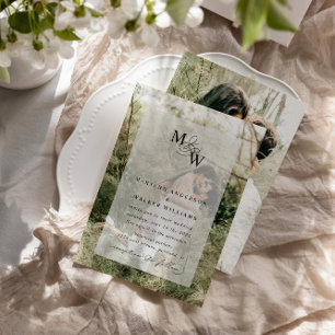 Invitation Typographie luxueuse Budget Faux Velum Mariage