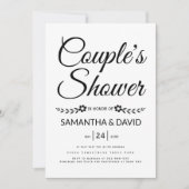 Invitation Typographie manuscrite couple mariage de douche (Devant)