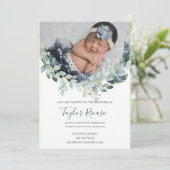 Invitation Typographie manuscrite de script Baptême de couron (Debout devant)