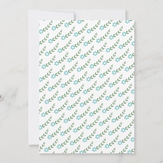 Invitation Typographie manuscrite fleurs d'aqua mariage simpl (Dos)