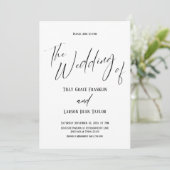 Invitation Typographie Manuscrite Simple Le Mariage De (Debout devant)