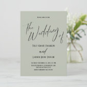 Invitation Typographie Manuscrite Simple Le Mariage De Sage (Debout devant)