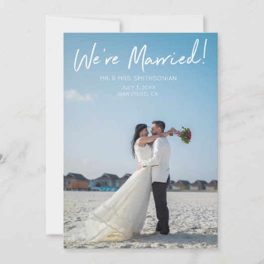 Invitation Typographie Mariage et réception 2v (Devant)