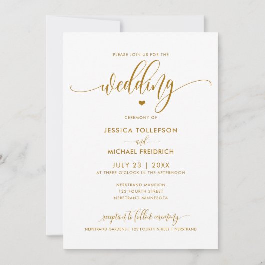 Invitation Typographie Mariage moderne (Devant)