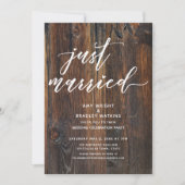 Invitation Typographie mariage texte bois texturé (Devant)