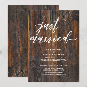 Invitation Typographie mariage texte bois texturé