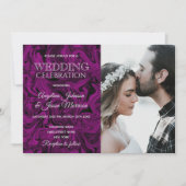 Invitation Typographie Mariage violet (Devant)