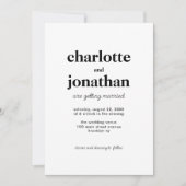 Invitation Typographie mariée moderne QR Code Mariage photo (Devant)