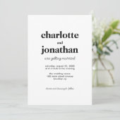 Invitation Typographie mariée moderne QR Code Mariage photo (Debout devant)