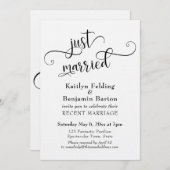 Invitation Typographie Mariée Réception de mariage seulement (Devant / Derrière)