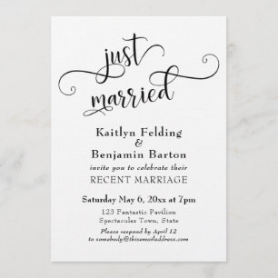 Invitation Typographie Mariée Réception de mariage seulement