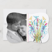 Invitation Typographie Mason Jar Coral Jaune Bleu Vert (Dos)