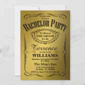 Invitation Typographie métallisée dorée tendance pour enterre (Devant)
