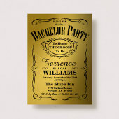 Invitation Typographie métallisée dorée tendance pour enterre