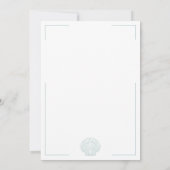 Invitation Typographie minimale Aqua & White Shell Mariage (Dos)