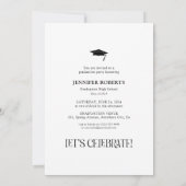 Invitation Typographie minimale et photo de graduation (Dos)