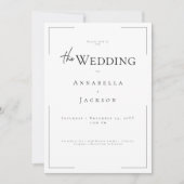 Invitation Typographie minimale Mariage noir et blanc (Devant)