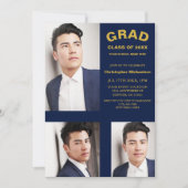 Invitation Typographie minimaliste 3 Diplôme photo (Devant)