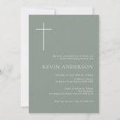 Invitation Typographie minimaliste croiser arche baptême (Devant)