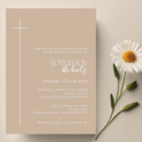 Typographie minimaliste croiser arche beige baptêm