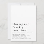 Invitation Typographie minimaliste Famille Réunion (Devant)