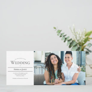 Invitation Typographie minimaliste LGBTQ Mariage photo