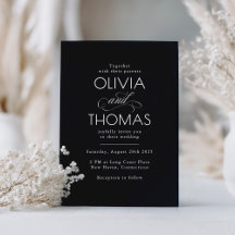 Typographie minimaliste moderne chic Mariage noir