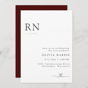 Invitation Typographie minimaliste moderne Diplôme en soins i