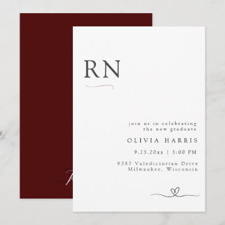 Invitation Typographie minimaliste moderne Diplôme en soins i