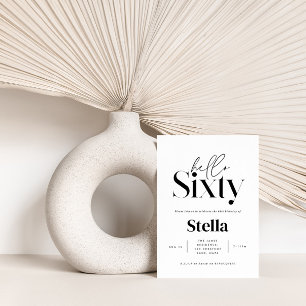 Invitation Typographie minimaliste moderne simple 60e anniver