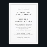 Invitation Typographie minimaliste moderne Simple Mariage fro<br><div class="desc">Typographie minimaliste moderne Simple Border Faire-part de mariage Le design se compose d'une typographie de police sans serif simple et moderne et d'une bordure simple.</div>