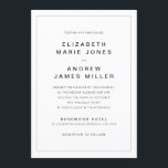 Invitation Typographie minimaliste moderne Simple Mariage fro<br><div class="desc">Typographie minimaliste moderne Simple Border Faire-part de mariage Le design se compose d'une typographie de police sans serif simple et moderne et d'une bordure simple.</div>