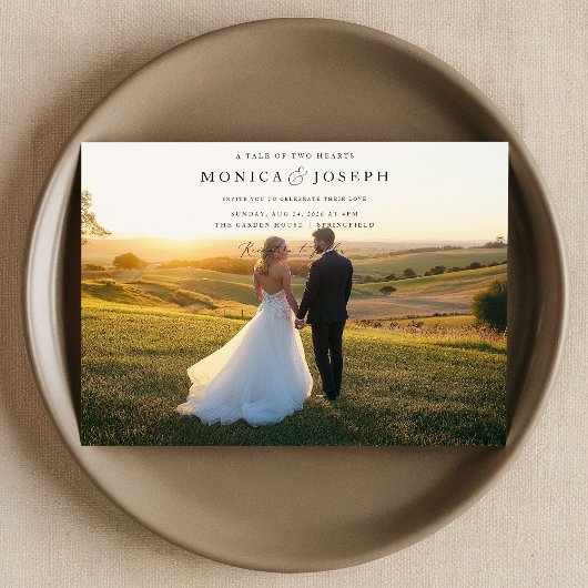 Invitation Typographie moderne 2 Mariage photo