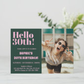 Invitation Typographie moderne 30e anniversaire fête de la ph (Debout devant)