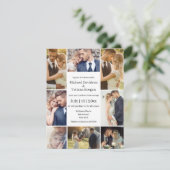 Invitation typographie moderne 8 photos collage mariage chic (Debout devant)