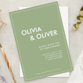 Invitation Typographie moderne Abstraite Sage Mariage vert