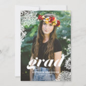 Invitation Typographie moderne avec Dentelle Photo Party (Devant)