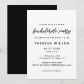Invitation Typographie moderne Bachelorette (Devant / Derrière)
