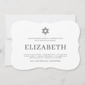 Invitation Typographie moderne bat mitzvah (Devant)
