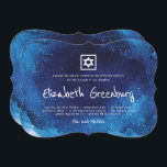 Invitation Typographie moderne Bat mitzvah d'aquarelle bleu<br><div class="desc">Composé d'un script ludique et d'une typographie serif; Le tout sur fond d'arrière - plan bleu aquarelle. 

Il est conçu par Select Party Supplies,  exclusif pour Zazzle.

Disponible ici :http://www.zazzle.com/selectpartysupplies</div>