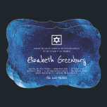 Invitation Typographie moderne Bat mitzvah d'aquarelle bleu<br><div class="desc">Composé d'un script ludique et d'une typographie serif; Le tout sur fond d'arrière - plan bleu aquarelle. 

Il est conçu par Select Party Supplies,  exclusif pour Zazzle.

Disponible ici :http://www.zazzle.com/selectpartysupplies</div>