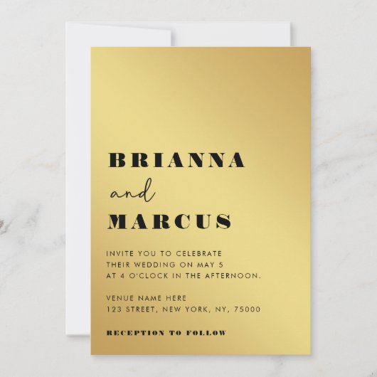 Invitation Typographie moderne Black Bold Code QR Mariage (Devant)